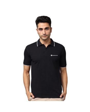 Greys&Blues Pima Collar T-Shirt- Black